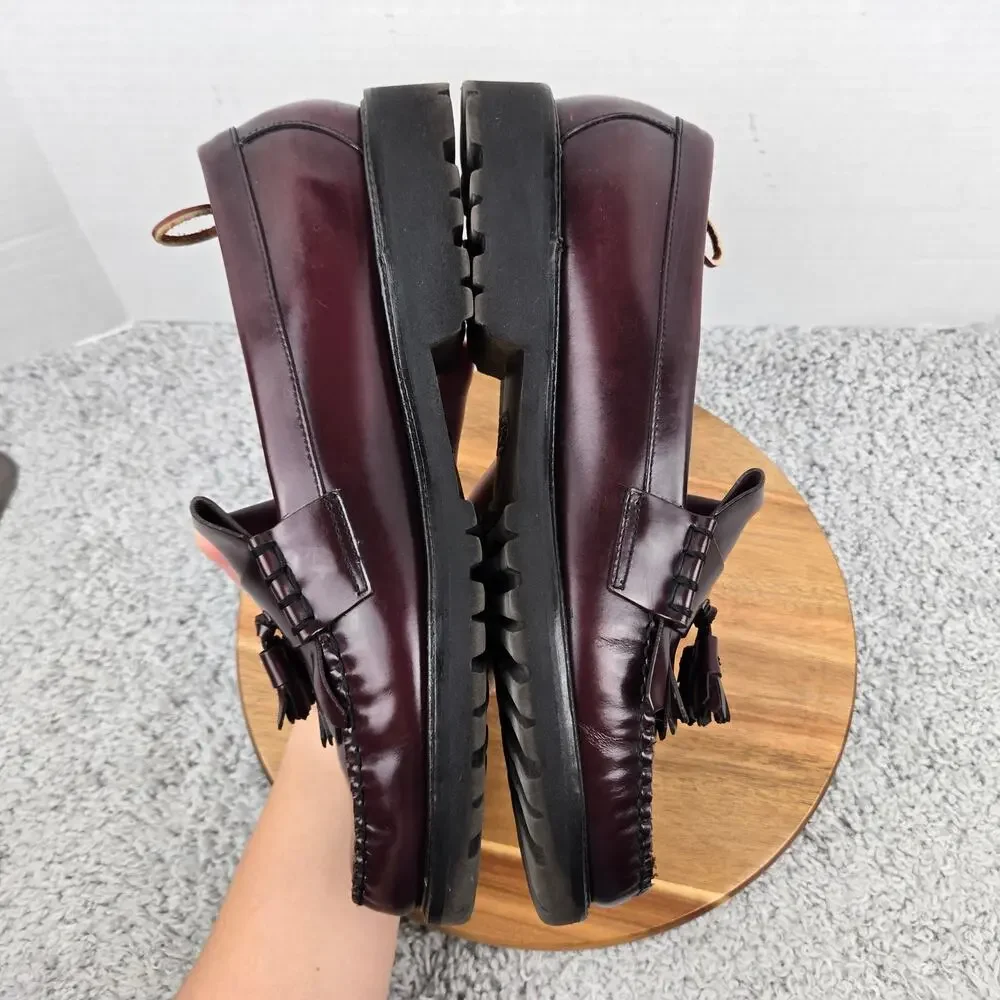 G.H. Bass & Co Weejuns Mens 13D Layton Burgundy Leather Kiltie Tassel Lug Loafer
